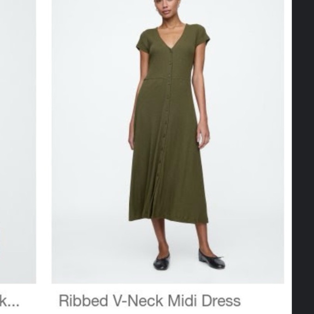 NWT GAP Ribbed V-Neck Midi Dress